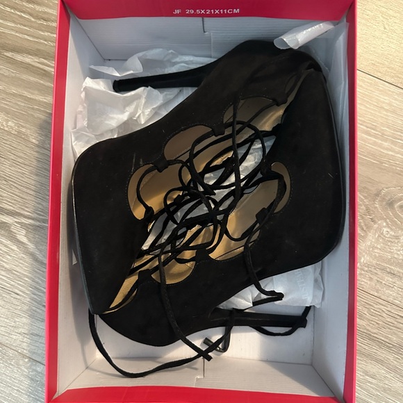 JustFab Lace Up Heels - Picture 5 of 5